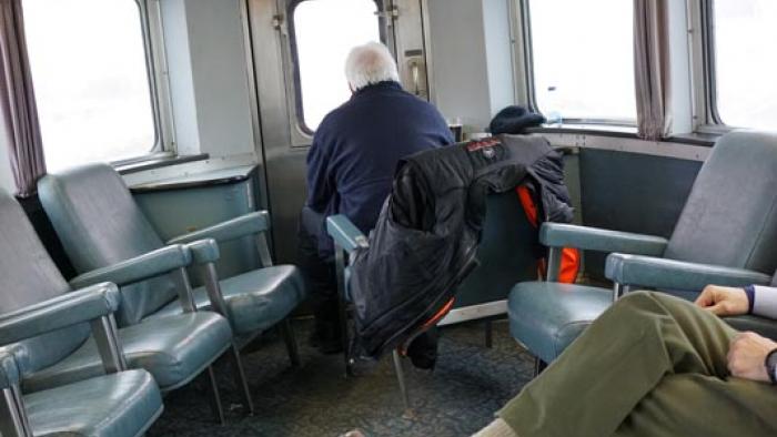 Le conducteur du train.